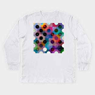 Dots and squares v.2 Kids Long Sleeve T-Shirt